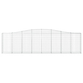 Kosze gabionowe, 8 szt, 400x30x100/120 cm, galwanizowane żelazo