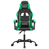 vidaXL Obrotowy fotel gamingowy, czarno-zielony, sztuczna skóra model standard