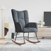 Fotel bujany, ciemnoszary, tapicerowany aksamitem model standard
