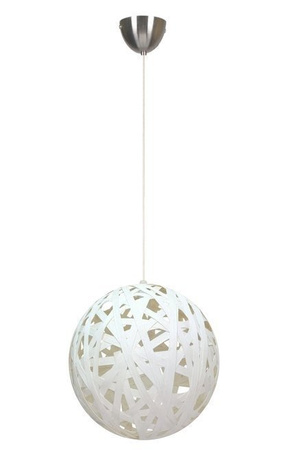 Lampa wisząca Frida z abażurem pojedyncza biała do salonu E27