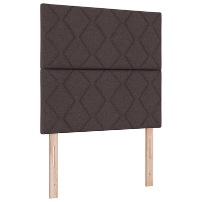 Łóżko kontynentalne z materacem Ciemny brąz 90 x 200 cm tkanina