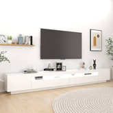 vidaXL Szafka pod TV z oświetleniem LED, biała, 300x35x40 cm