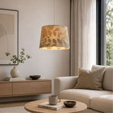 Lampa wisząca Mirage z abażurem pojedyncza do salonu metalowo-tekstylna E27