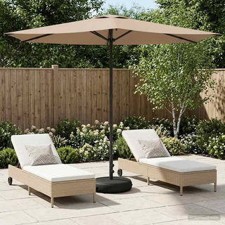 Parasol ogrodowy z podstawą 270 x 270 cm Poliester Prostokątny