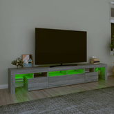 vidaXL Szafka pod TV z oświetleniem LED szary dąb sonoma 230x36,5x40cm