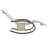 vidaXL Leżak, bujany, kremowy, stal i tworzywo textilene