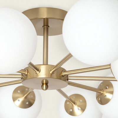Lampa Sufitowa Wiszaca Złota Żyrandol Szklane kule Abruzzo Elegante 10x G9