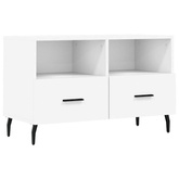 vidaXL Szafka pod TV, biała, 80x36x50 cm, materiał drewnopochodny