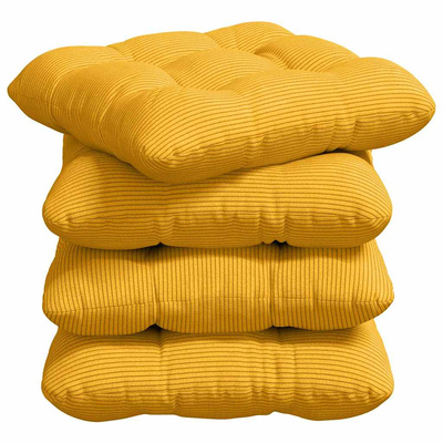 Poduszki na siedziska 4 pcs Jasnożółty 40 x 40 cm