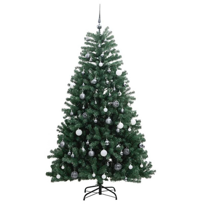 Sztuczna choinka na zawiasach, 300 lampek LED i bombki, 180 cm vidaXL