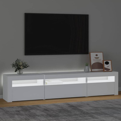 vidaXL Szafka pod TV z oświetleniem LED, biała, 195x35x40 cm