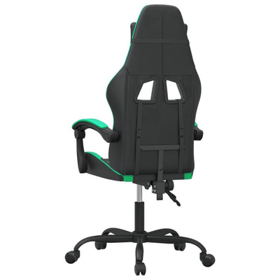 vidaXL Obrotowy fotel gamingowy, czarno-zielony, sztuczna skóra model standard