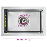 Ręcznie robiony zlew kuchenny, stal nierdzewna