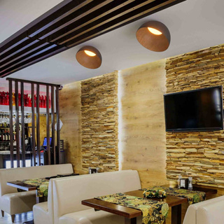 Plafon Klasyczny 24W CCT 50cm Drewniano-Czarny Abruzzo Piano