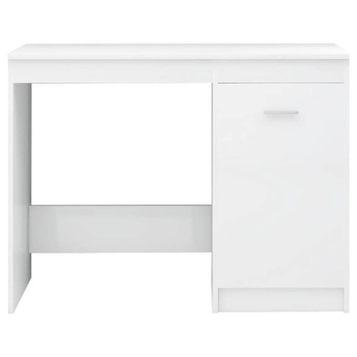vidaXL Biurko, białe z połyskiem 140x50x76 cm, materiał drewnopochodny