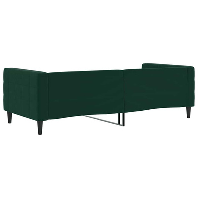 Sofa z funkcją spania, ciemnozielona, 90x200 cm, aksamitna
