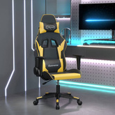 vidaXL Fotel gamingowy, czarno-złoty, sztuczna skóra model standard