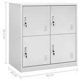 Szafki zamykane, 5 szt., jasnoszare, 90x45x92,5 cm, stalowe