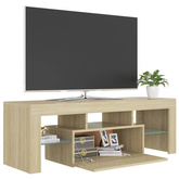 vidaXL Szafka pod TV z oświetleniem LED, dąb sonoma, 120x35x40 cm wariant 4