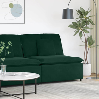Modułowy moduł centralny sofy z poduszkami Ciemnozielony 100 cm