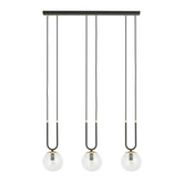 Lampa wisząca GLAM 3 BLACK/TRANSPARENT
