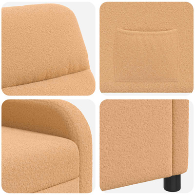 Fotel recliner Beżowy Bouclé