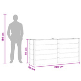 Podniesiona rabata ogrodowa Czarny 200 x 50 x 91 cm