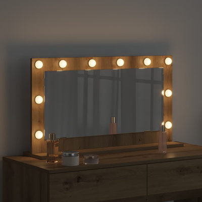 Lustro toaletowe Dąb rzemieślniczy 80 x 45 x 18 cm Prostokątny