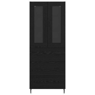 Highboard 2 szt. Czarny Dąb 69,5 x 34 x 180 cm