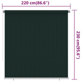 Roleta zewnętrzna, 225(szer.)x230(wys.) cm, ciemnozielona, HDPE