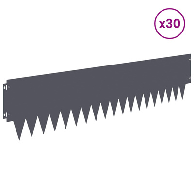Krawężnik do trawnika 30 szt. 103 x 25 cm Stal antracytowy