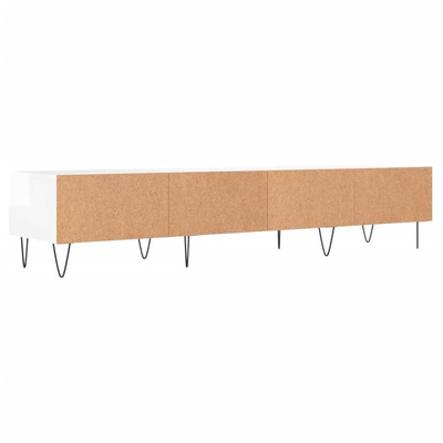 vidaXL Szafka pod TV, wysoki połysk, biała, 150x36x30 cm