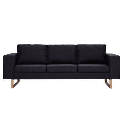 3-osobowa sofa tapicerowana tkaniną, czarna