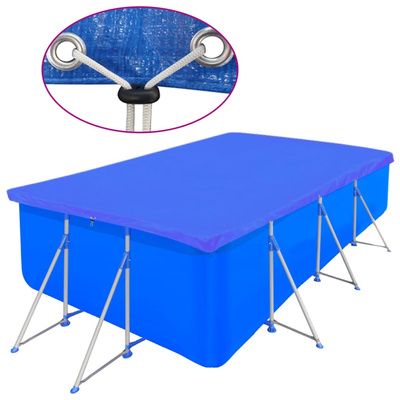 Plandeki na basen, 2 szt., PE, prostokątne, 90 g/m?, 394x207 cm