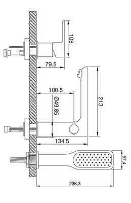 Bateria wannowa 3-otworowa Dokos biały/chrom  Invena