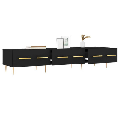 vidaXL Szafka pod TV, czarna, 150x36x30 cm, materiał drewnopochodny