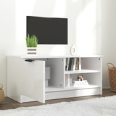 Szafka pod TV, wysoki połysk, biała, 80x35x36,5 cm