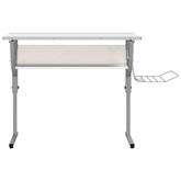 vidaXL Biurko kreślarskie, biało-szare, 110x53x(58-87) cm