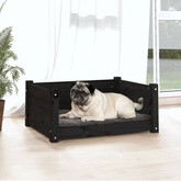 vidaXL Legowisko dla psa, czarne, 65,5x50,5x28 cm, lite drewno sosnowe