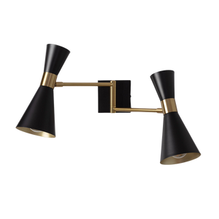 Kinkiet Czarno Złoty Abruzzo Salvatore 2xE27