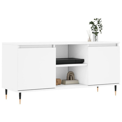 vidaXL Szafka pod TV, biała, 104x35x50 cm, materiał drewnopochodny