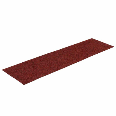 Maty na schody samoprzylepne 15 szt. 76x20 cm Bordowo-czerwone prostokątne