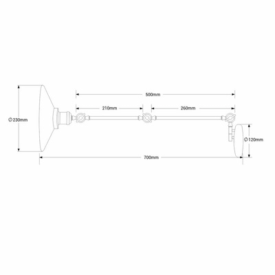 Kinkiet Retro nastawny Złoty Abruzzo Gloria