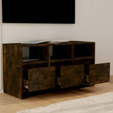 vidaXL Szafka pod TV, przydymiony dąb, 102x37,5x52,5 cm