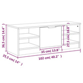 vidaXL Szafka pod TV, biała, 102x35,5x36,5 cm, materiał drewnopochodny