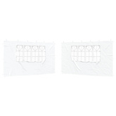 Ściana boczna namiotu na imprezy 2 pcs 400 x 195 cm Biały