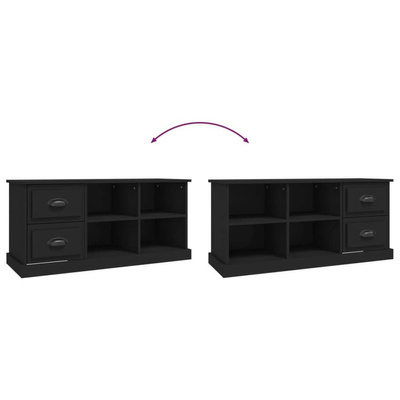 vidaXL Szafka pod TV, czarna, 102x35,5x47,5cm, materiał drewnopochodny