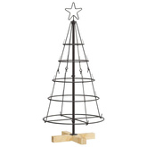 Choinka Stożkowa Świąteczna z podstawą Czarny 90 cm Stal
