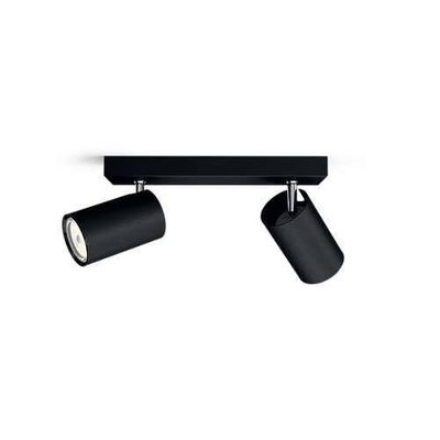 Reflektor natynkowy podwójny Philips myLiving KOSIPO, 2 x GU10, czarny, 5059230PN