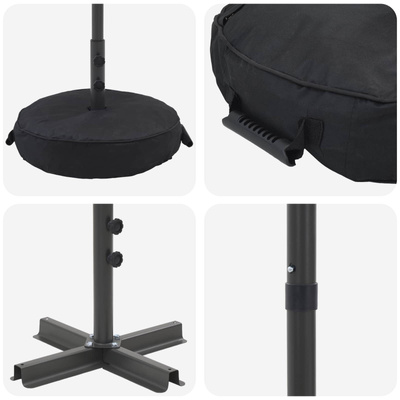 Parasol ogrodowy z podstawą 270 x 270 cm Poliester Prostokątny